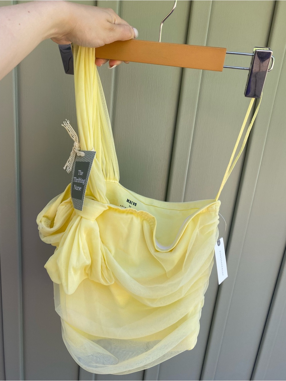 ANTHROPOLOGIE MAEVE NWTs one shoulder butter yellow ruched top